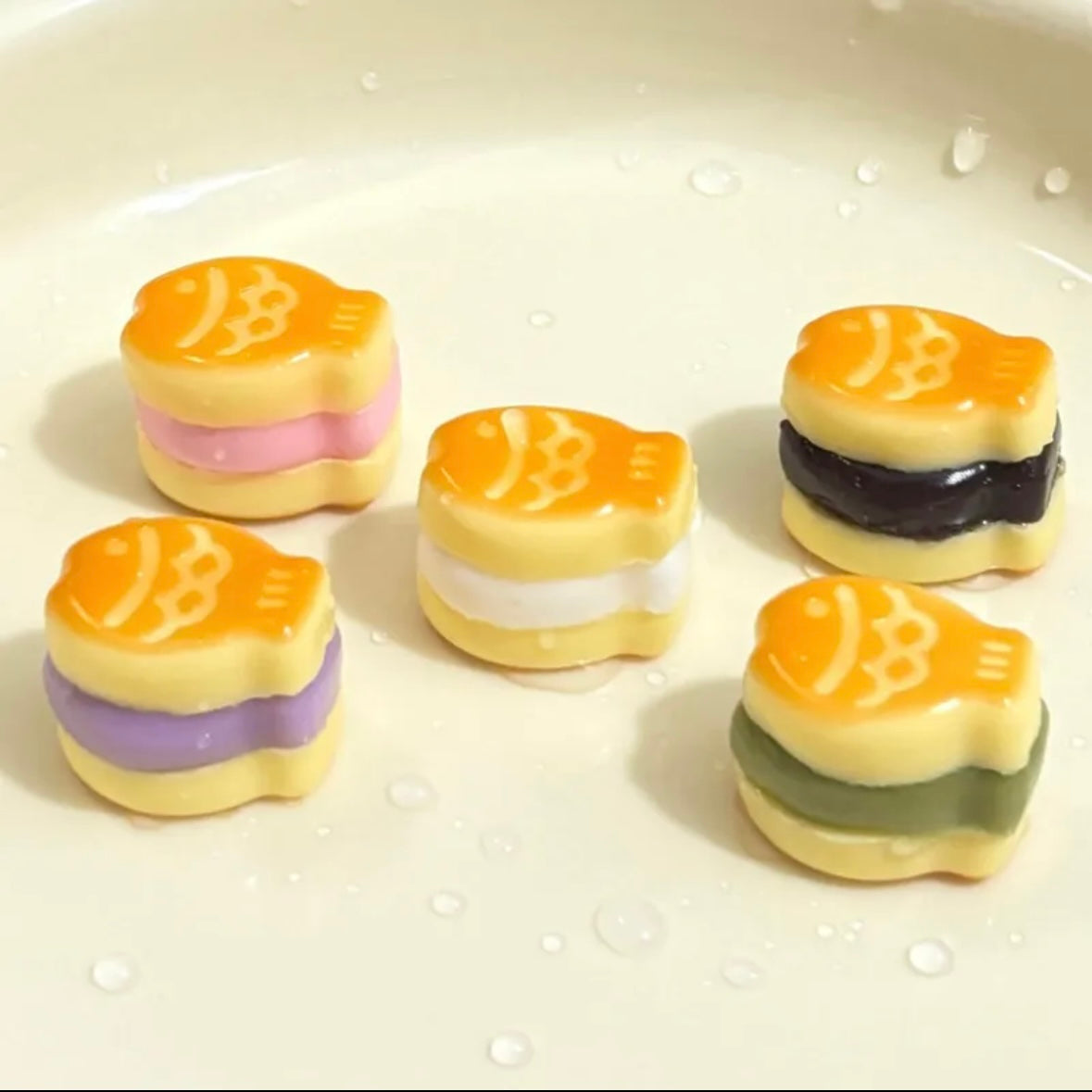4pcs Super Small Taiyaki Stress Relief Taba Squishy Toy