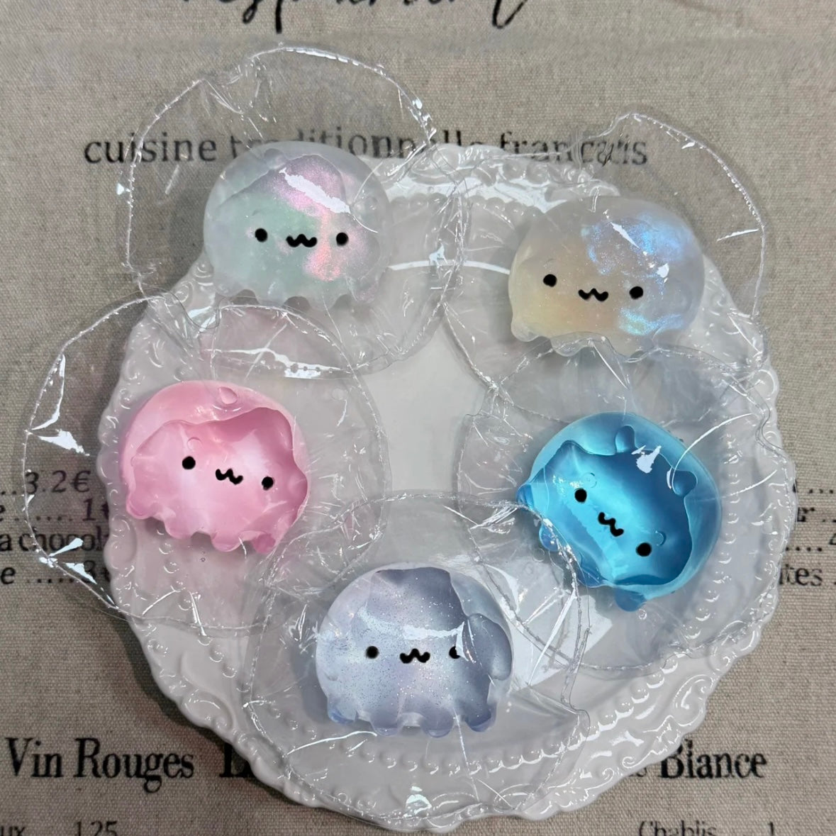 Handmade Transparent Mini Octopus Jellyfish Squishy Toy