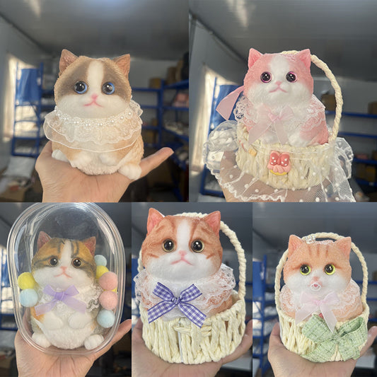 500g Handmade Silicone Kitty Cats Taba Squishy Toy with Bag