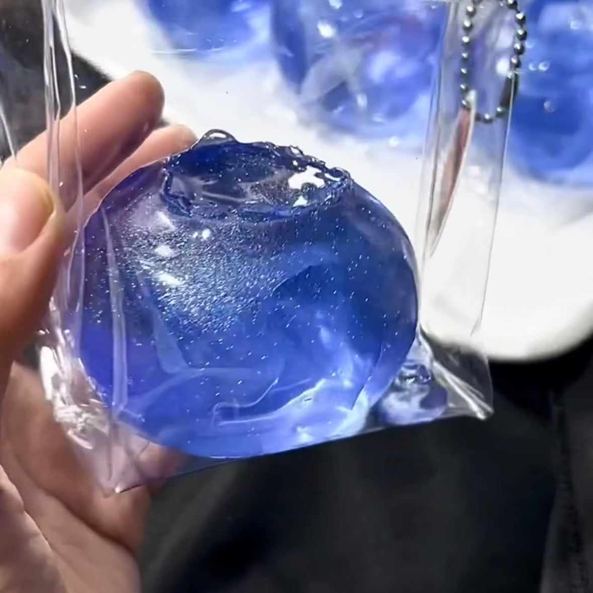 Blue Transparent Blueberry Taba Squishy Toy