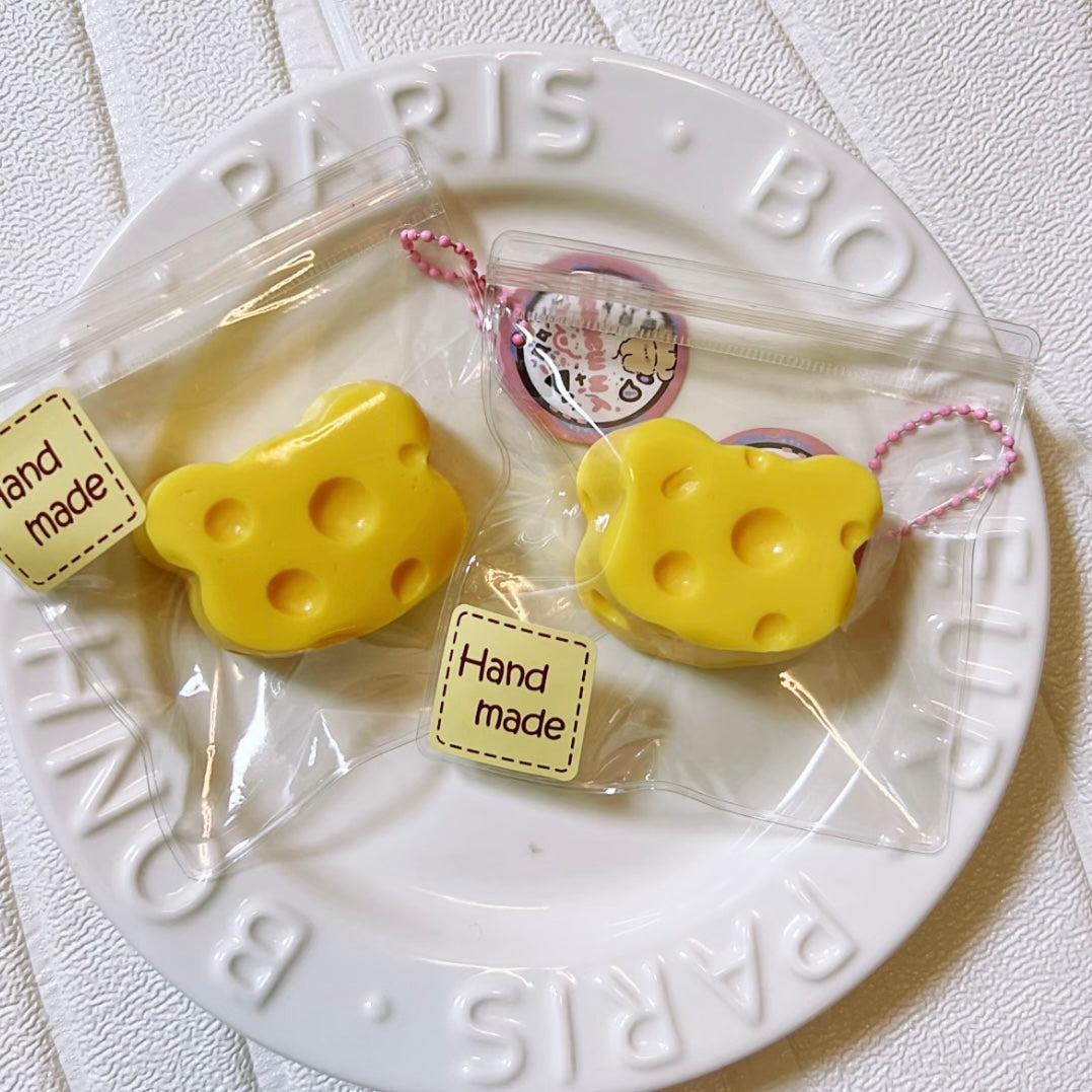 Handmade Bear Shape Cheese Taba Squishy Toy