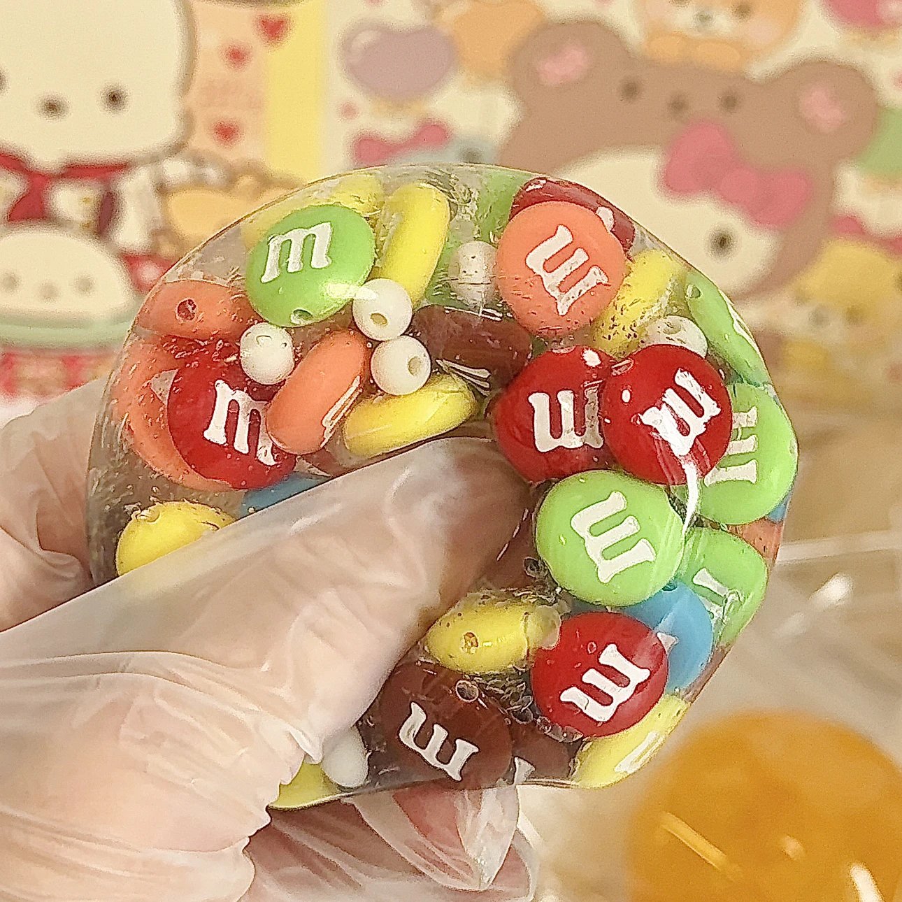 M&M Blocks Filling Handmade Stress Balls