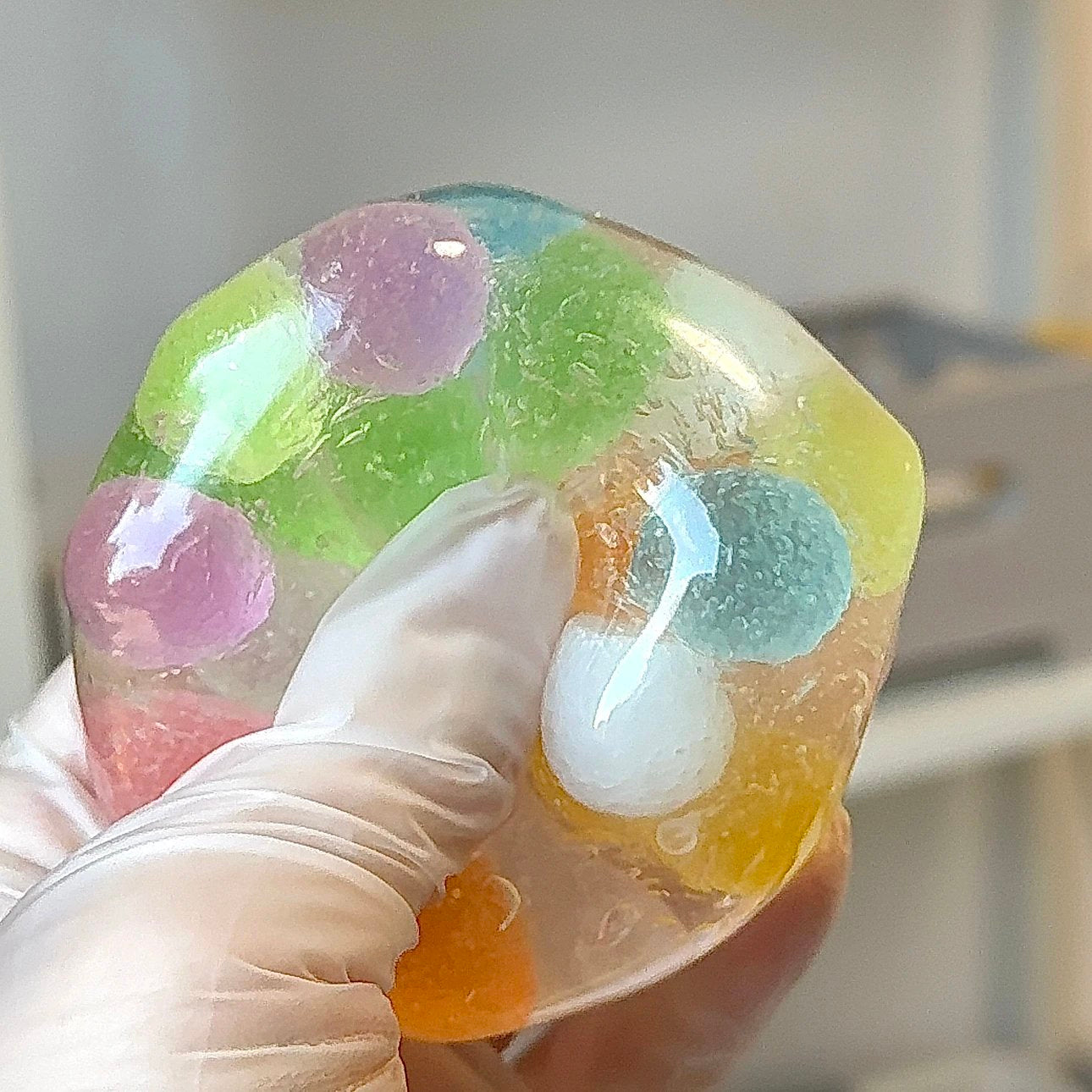 Rainbow Color Large Particle Handmade Stress Balls