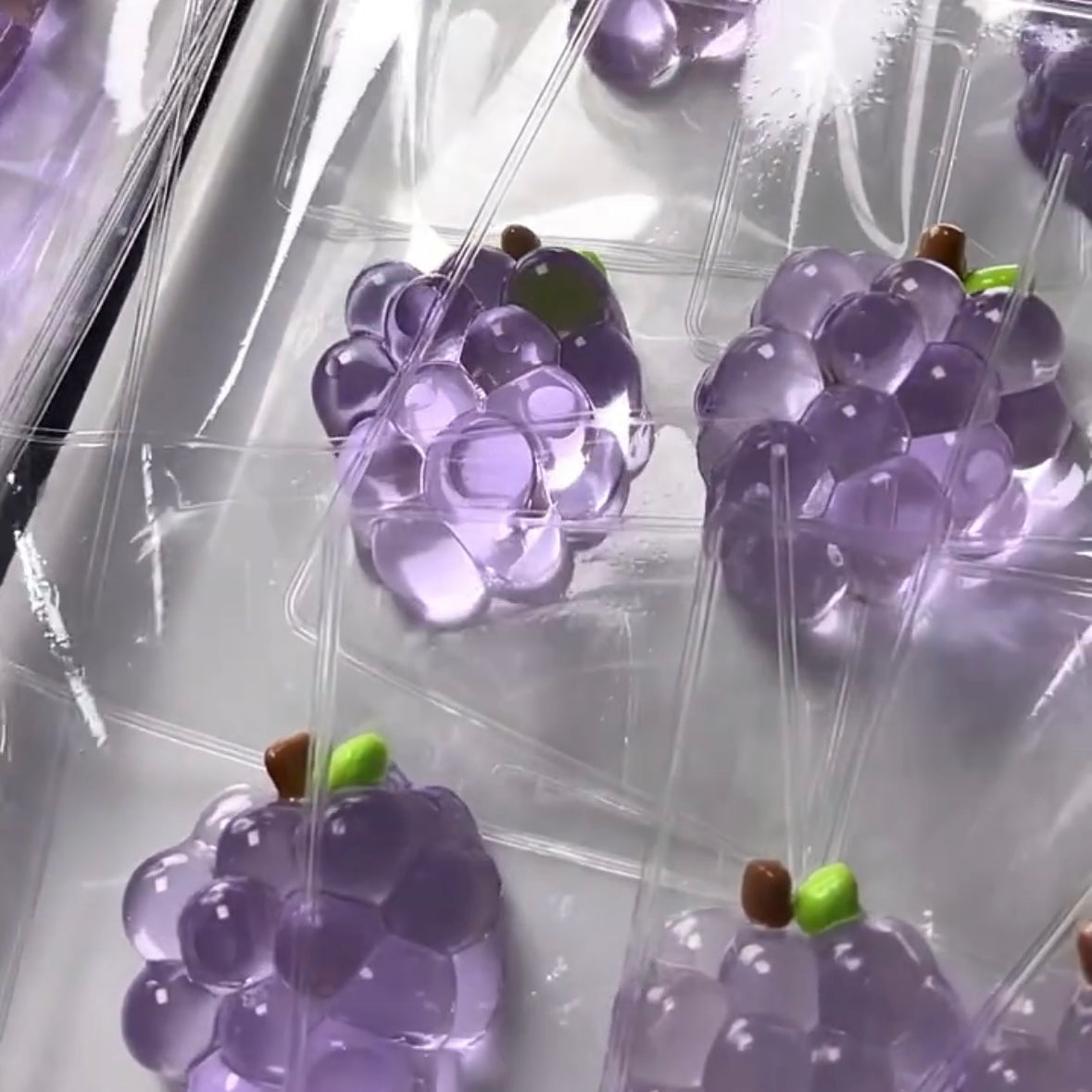 Transparent Green Grape & Banana Taba Squishy Toy