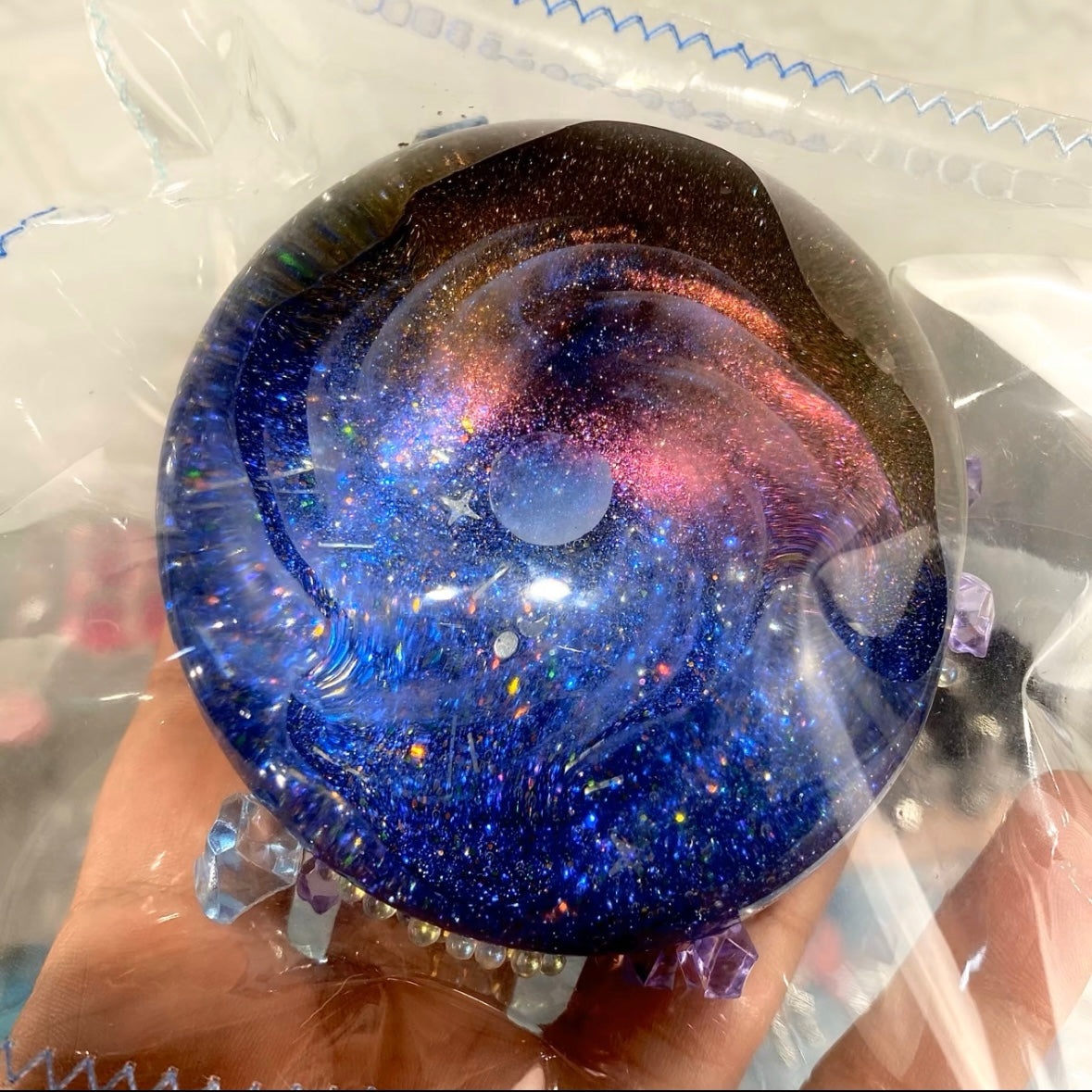Transparent Handmade Cosmic Ball Taba Squishy Toy Stress Ball