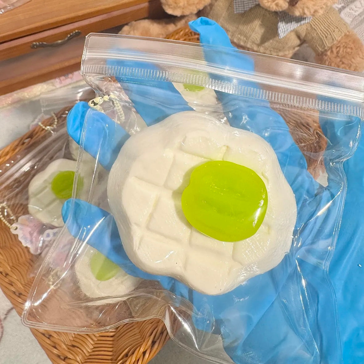 Handmade Green Grape Cake Taba Squishy Toy