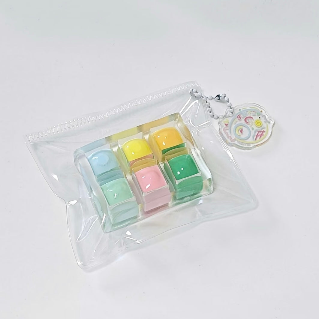 6 Colors Handmade Transparent Palette Taba Squishy Toy