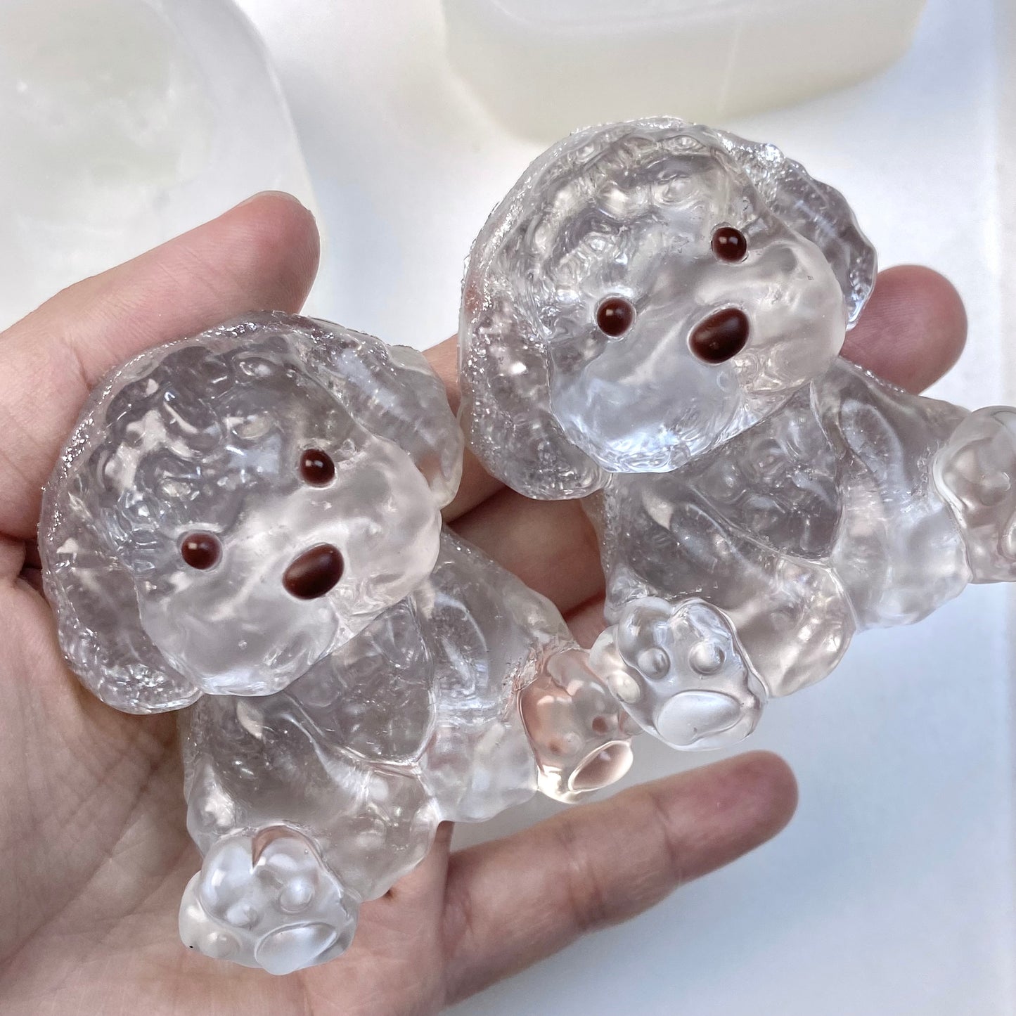 Transparent & Silver Puppy Taba Squishy Toy