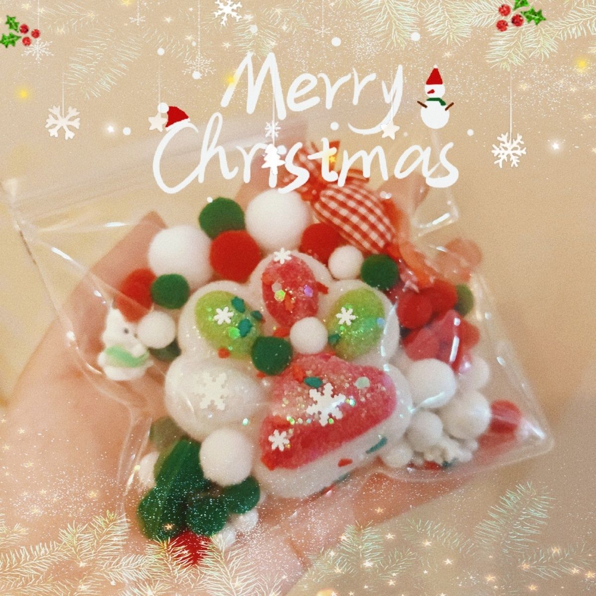 Handmade Silicone Christmas Cat's Paw Taba Squishy Toy - Christmas Series
