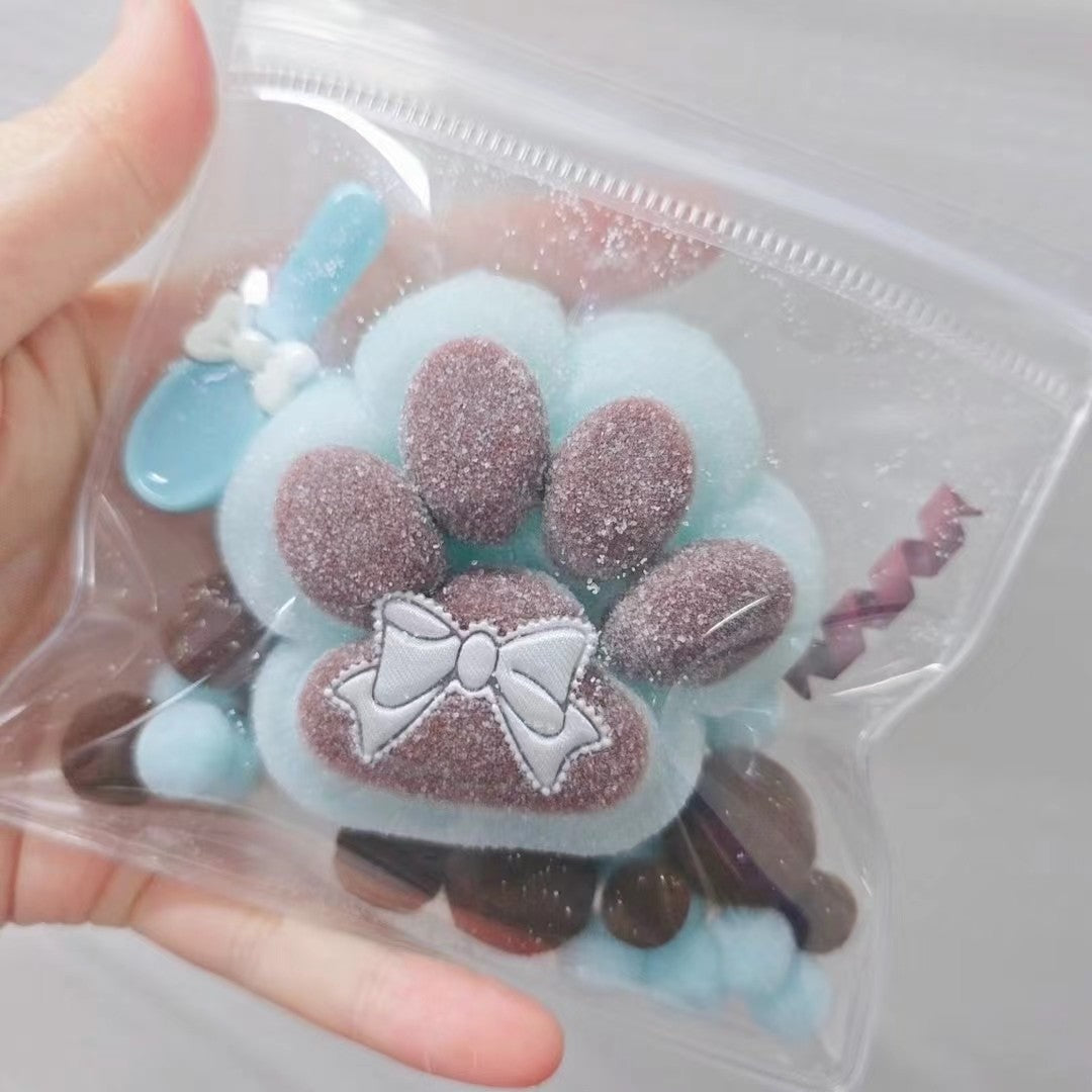 Handmade Silicone Cat's Paw Stress Relief Squishy Toy-- Blue & Brown