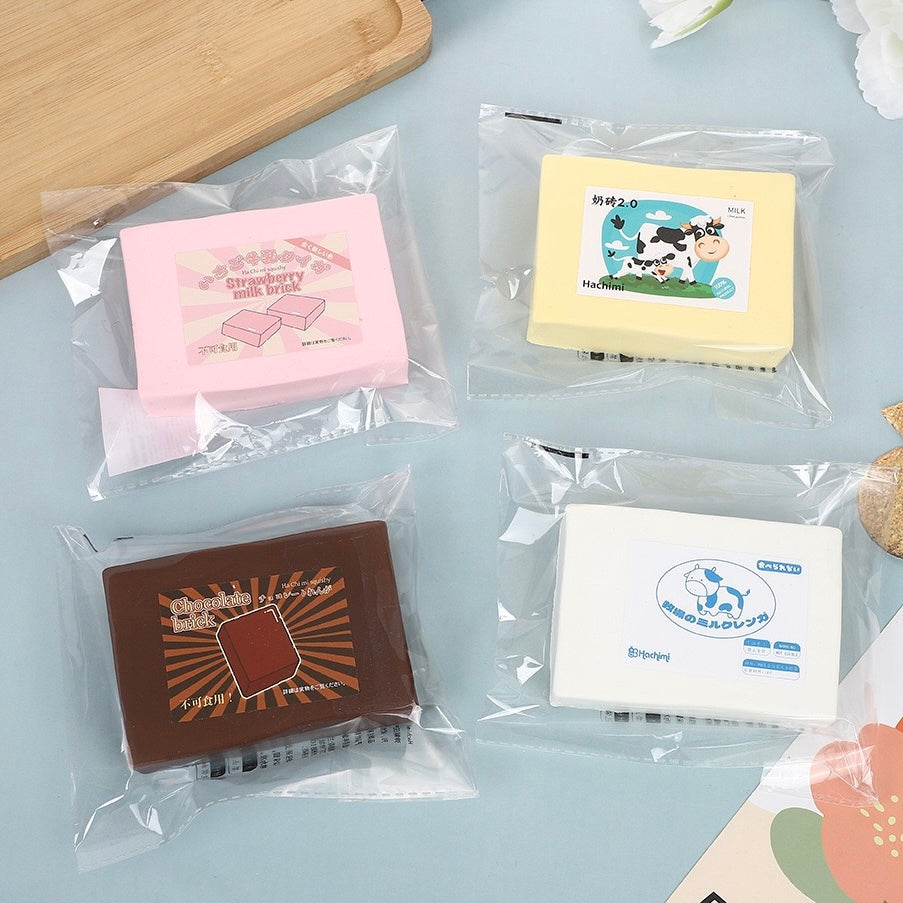 Slow Rising Squishy Milk Brick Stress Relief Decompression Toy