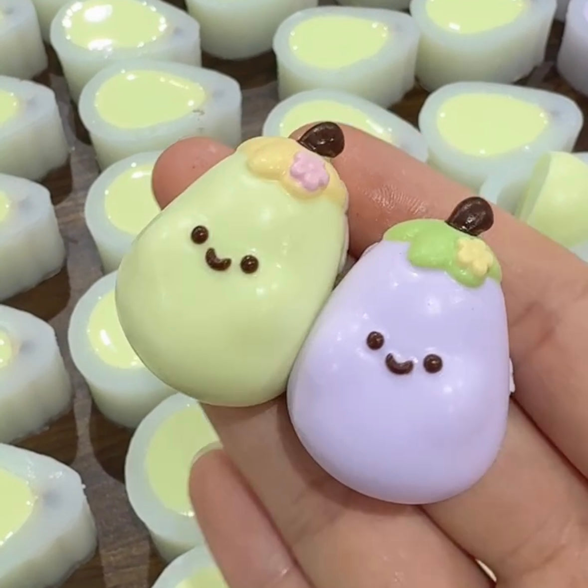 2pcs Mini Eggplant Taba Squishy Toy