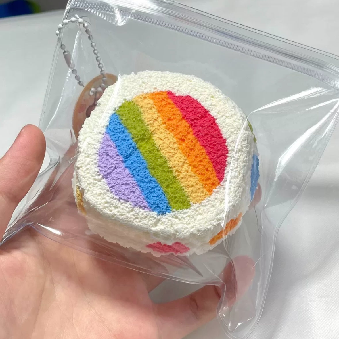 Handmade Rainbow Toast Taba Squishy Toy