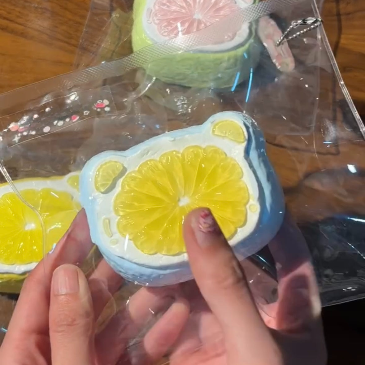 220g Handmade Fruit Juice Bear Taba Squishy Toy
