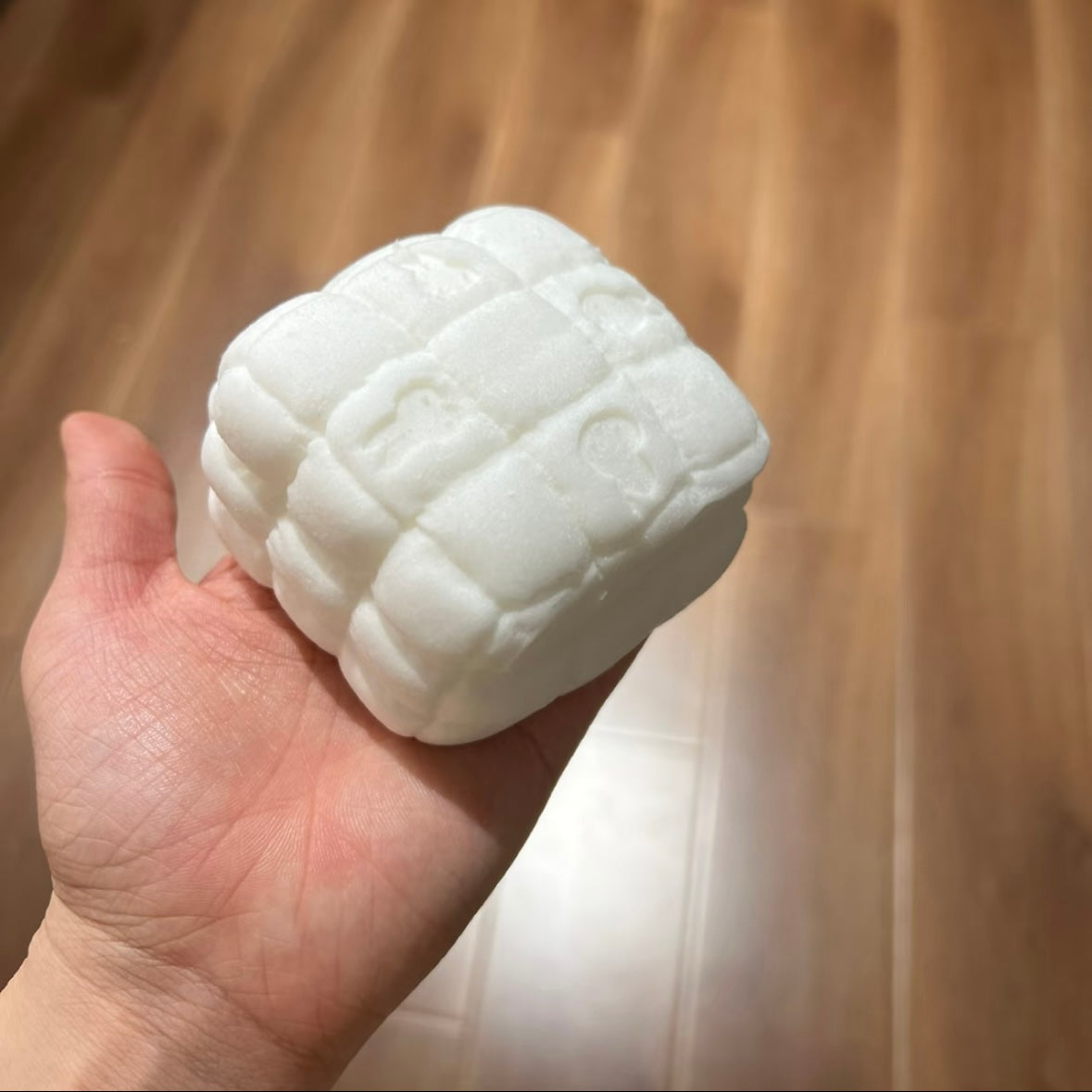 White Rabbit Quilt Taba Squishy Toy