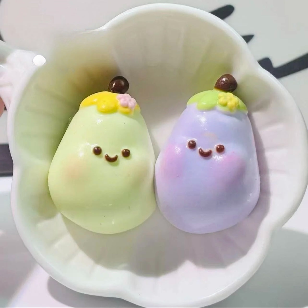 2pcs Mini Eggplant Taba Squishy Toy