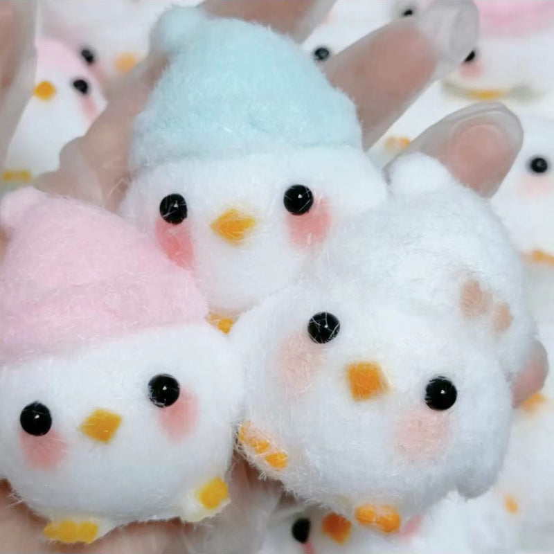 Silicone Squishy Chick with Wearing Hat Taba Squishy Toy