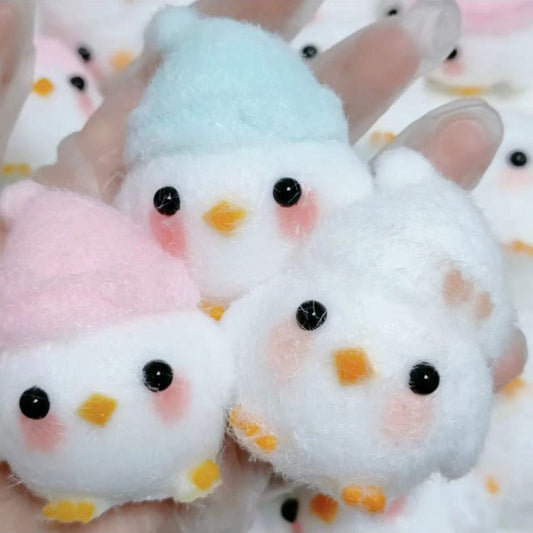 Silicone Squishy Chick with Wearing Hat Taba Squishy Toy