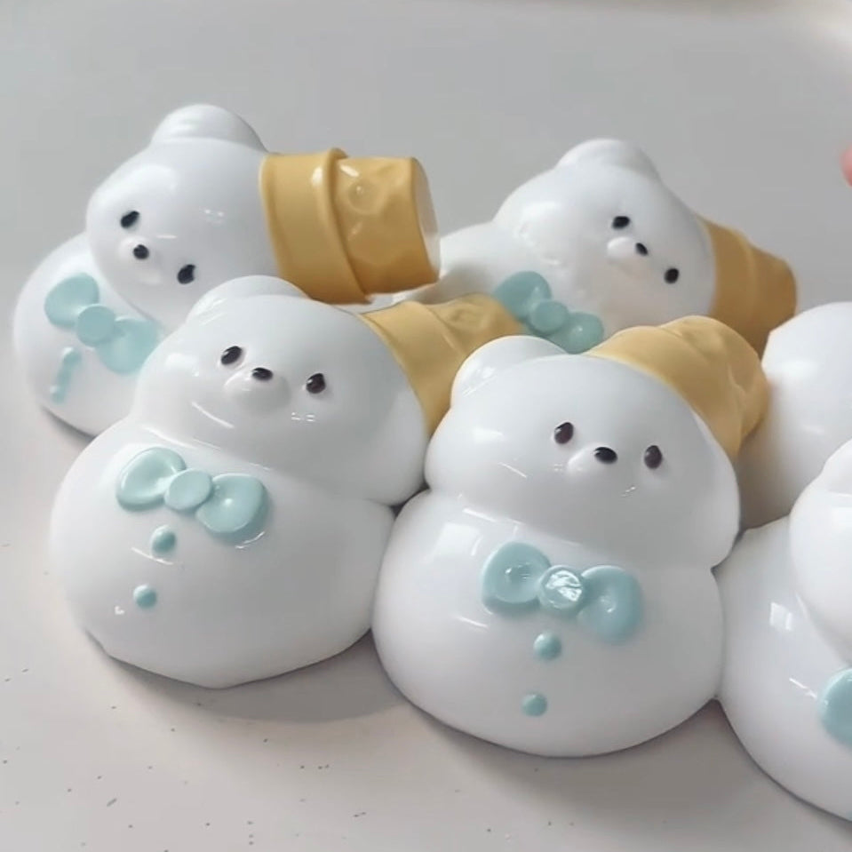 Handmade Snow Bear Squishy Stress Relief Toy - Christmas Series