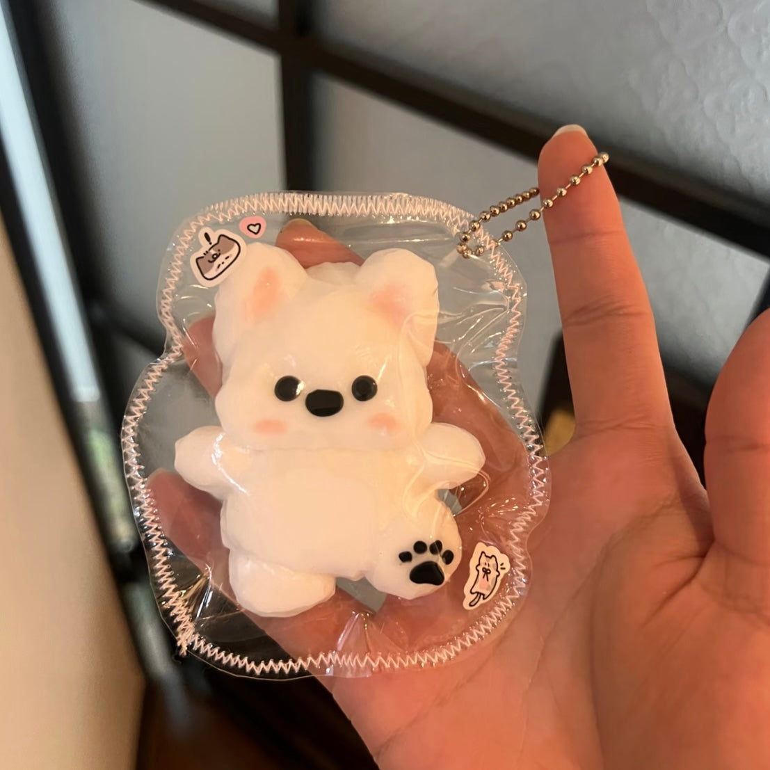 Handmade White Puppy Taba Squishy Toy