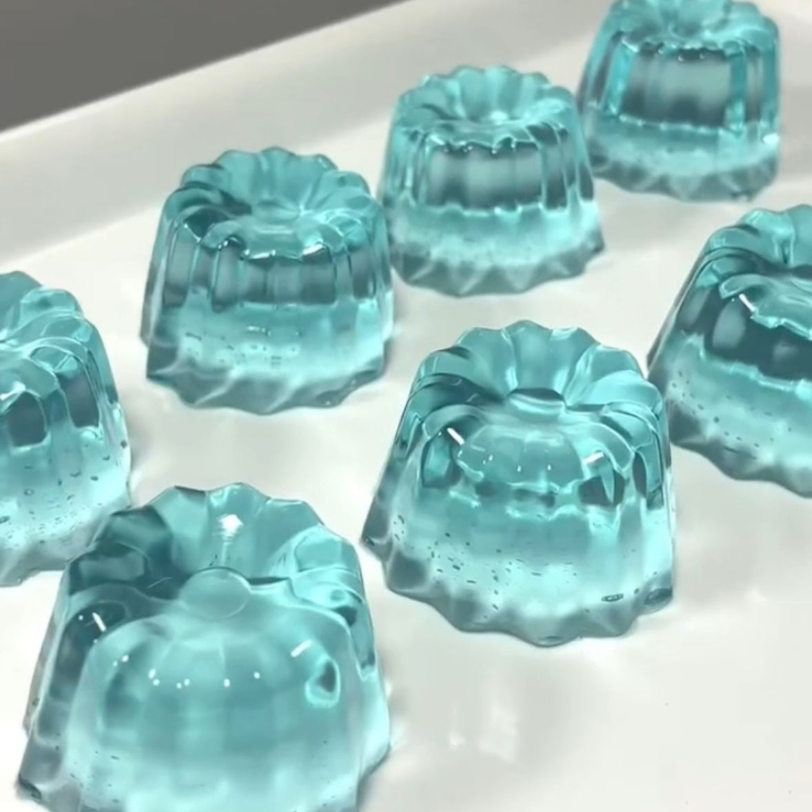 Handmade Silicone Transparent Blue Dessert Canula Cake Squishy Toy