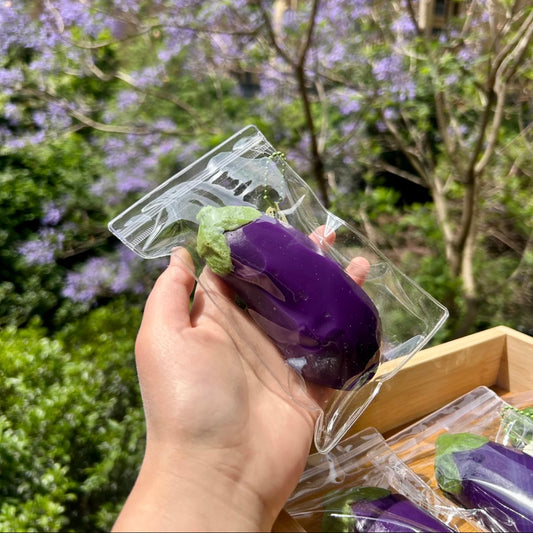 Green Eggplant and Purple Eggplant Taba Squishy Toy
