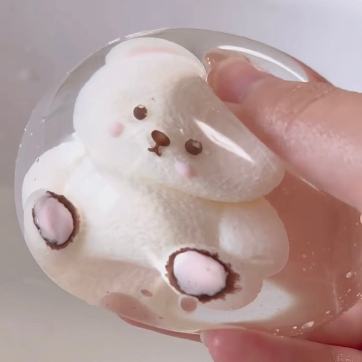 Handmade Transparent Bear Ball Taba Squishy Toy