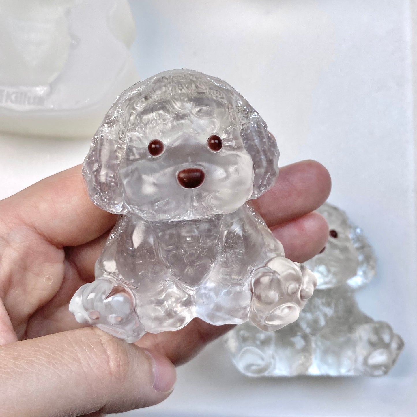 Transparent & Silver Puppy Taba Squishy Toy