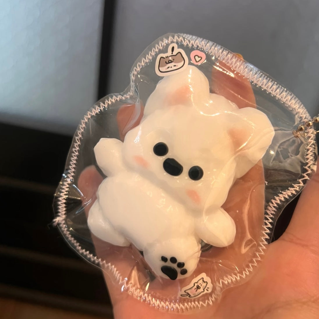 Handmade White Puppy Taba Squishy Toy