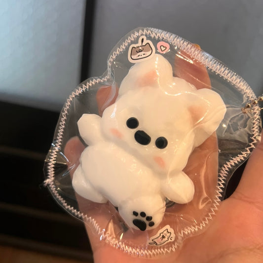 Handmade White Puppy Taba Squishy Toy
