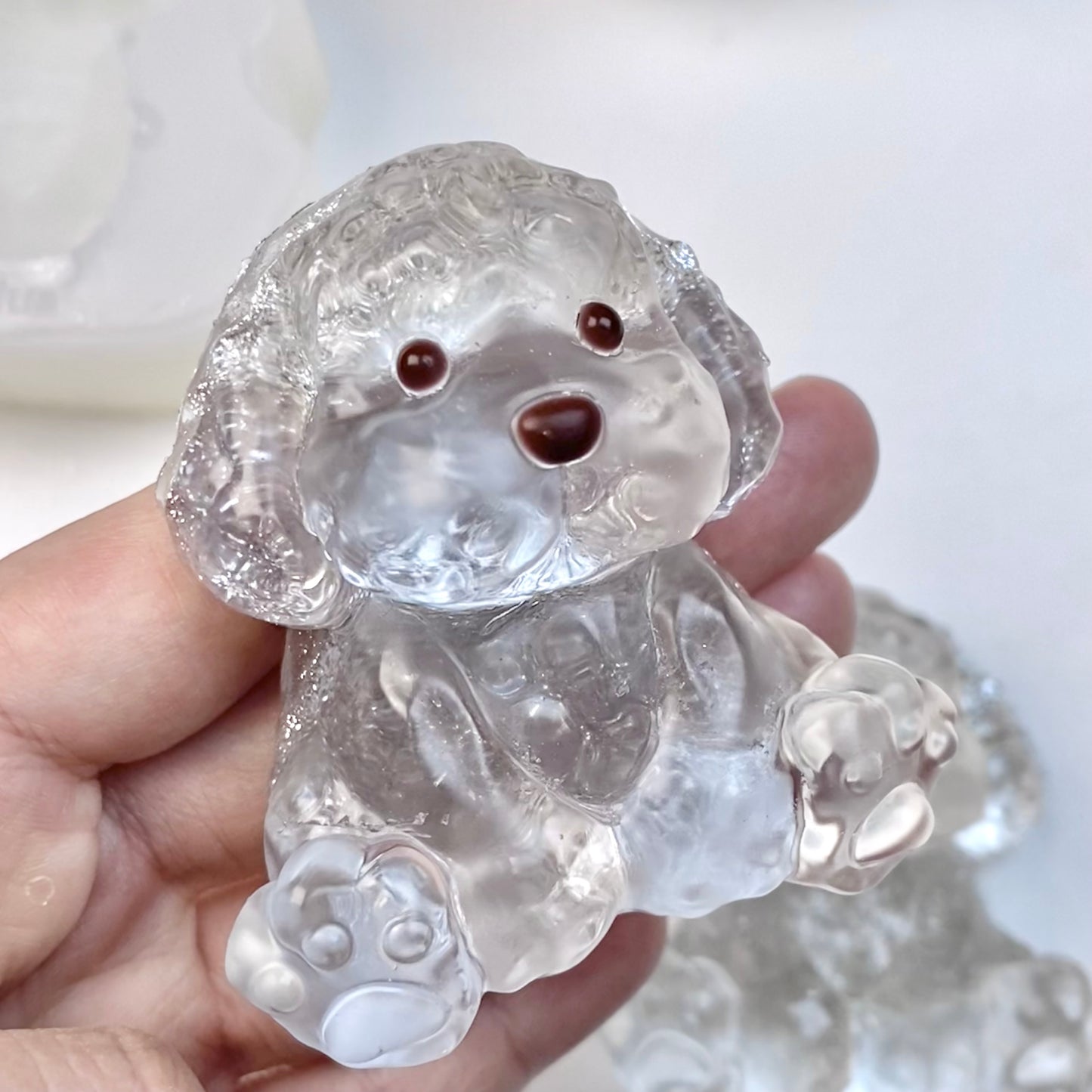 Transparent & Silver Puppy Taba Squishy Toy