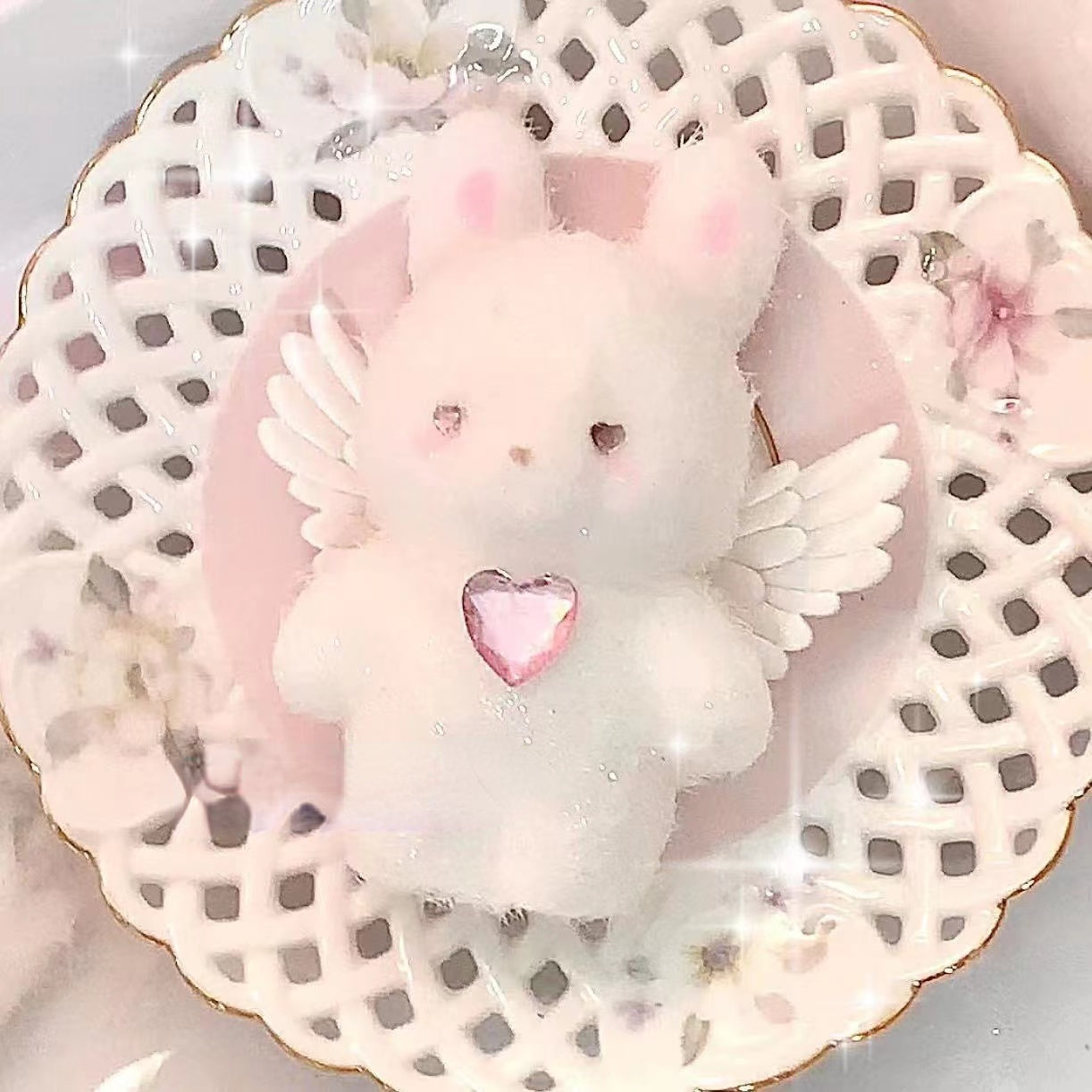 Handmade White Rabbit Bunny Stress Relief Squishy Toy
