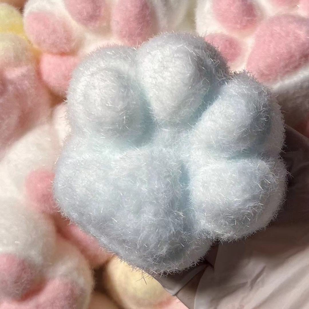 Handmade Cat Paw Stress Relief Taba Squishy Toy with Flocking