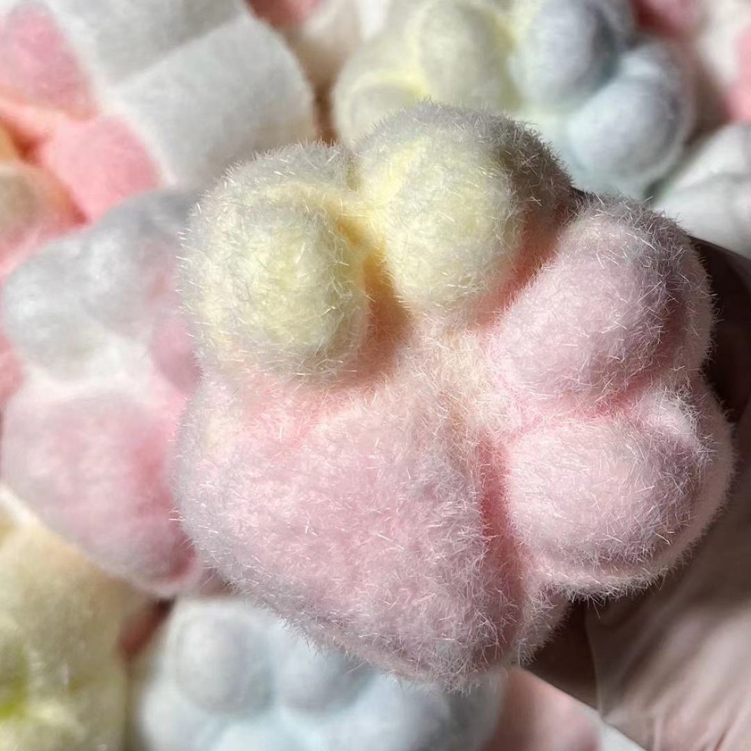 Handmade Cat Paw Stress Relief Taba Squishy Toy with Flocking