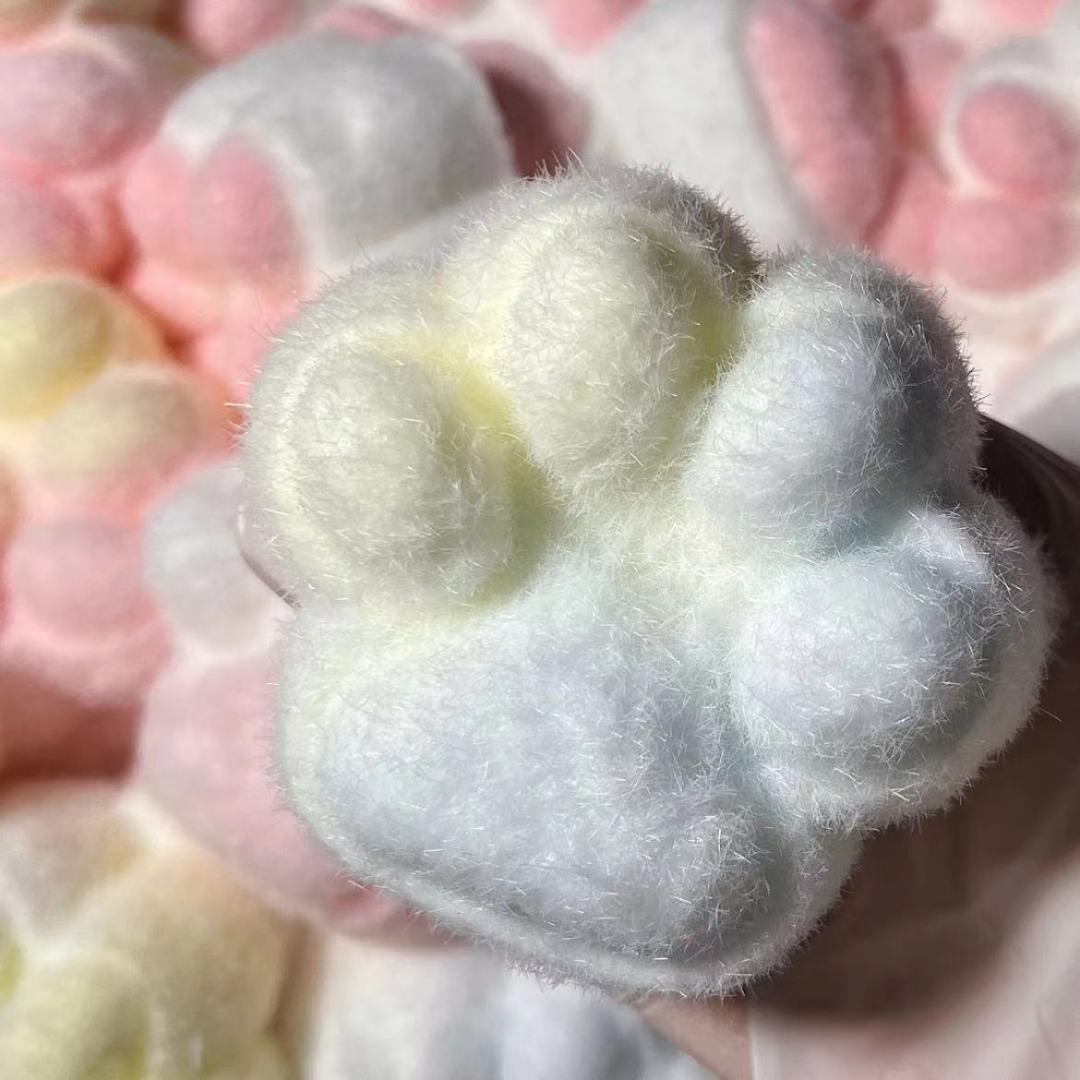 Handmade Cat Paw Stress Relief Taba Squishy Toy with Flocking