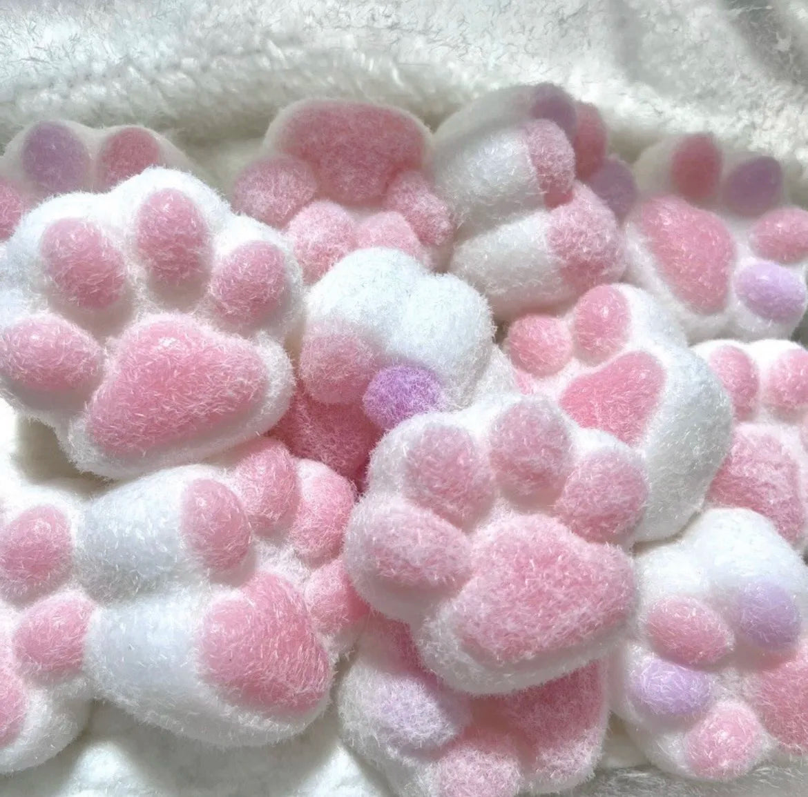 Handmade Silicone Cat’s Paw Stress Relief Squishy Toy with Flocking