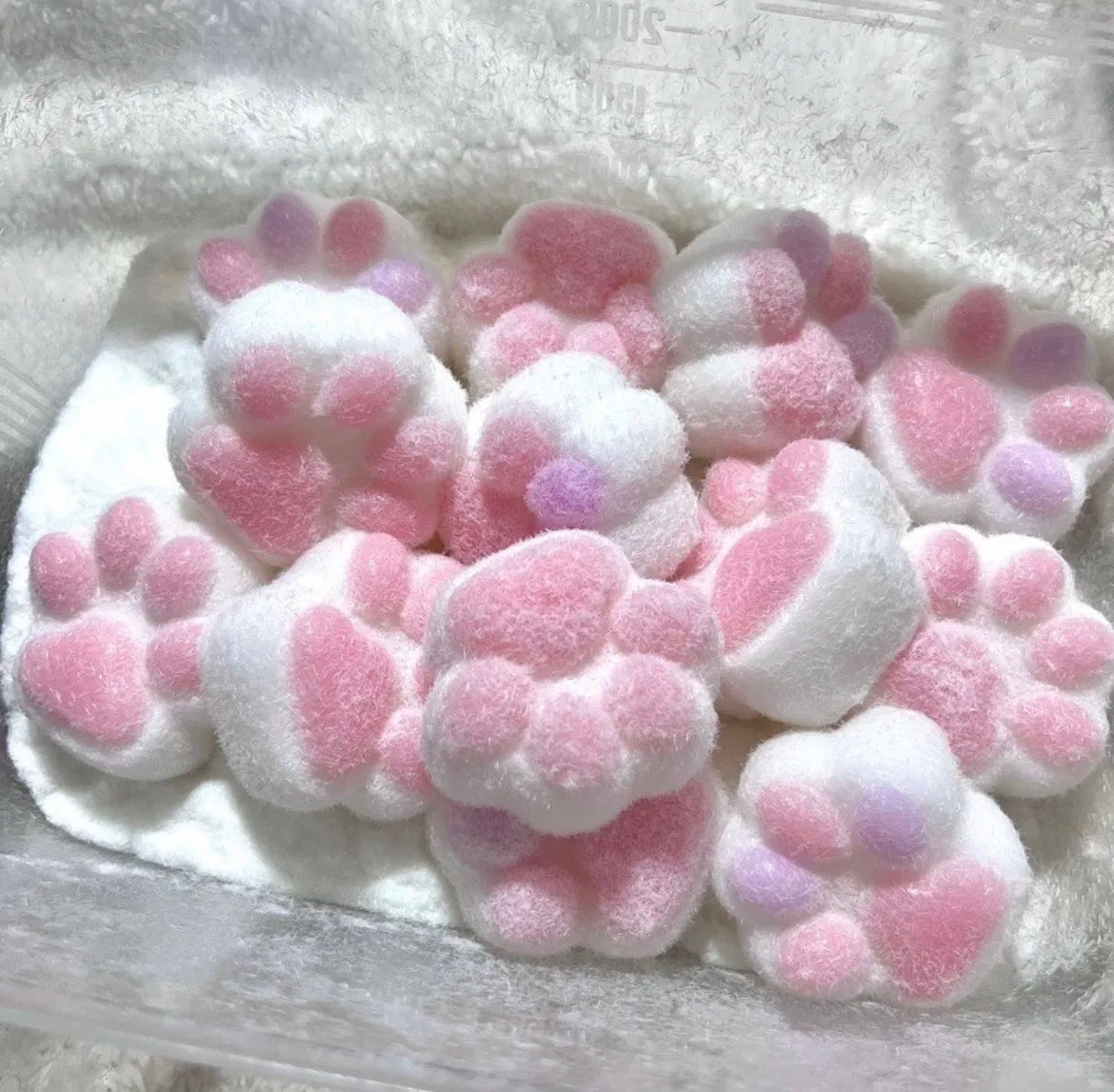 Handmade Silicone Cat’s Paw Stress Relief Squishy Toy with Flocking