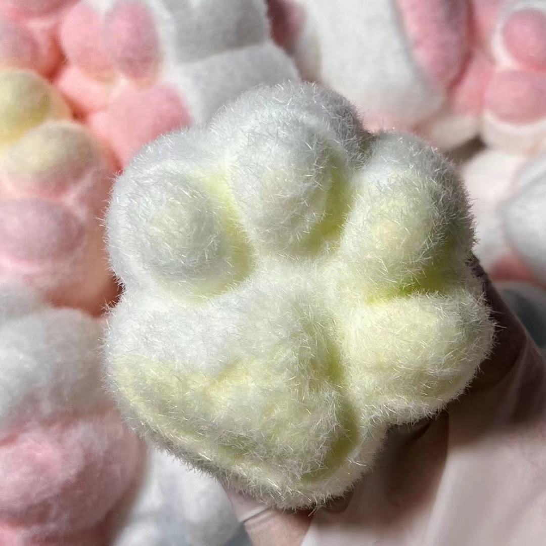 Handmade Cat Paw Stress Relief Taba Squishy Toy with Flocking
