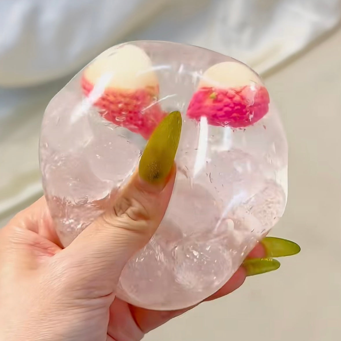 Fruit Hard Candy & Vaseline Base Stress Ball Squishy Stress Relief Decompression Toy