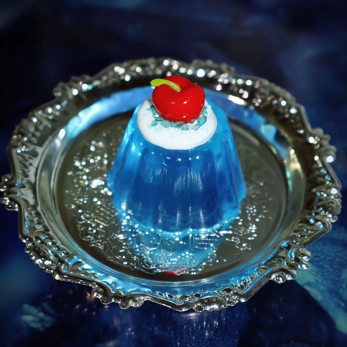 Handmade Transparent Blue Pudding Taba Squishy Toy