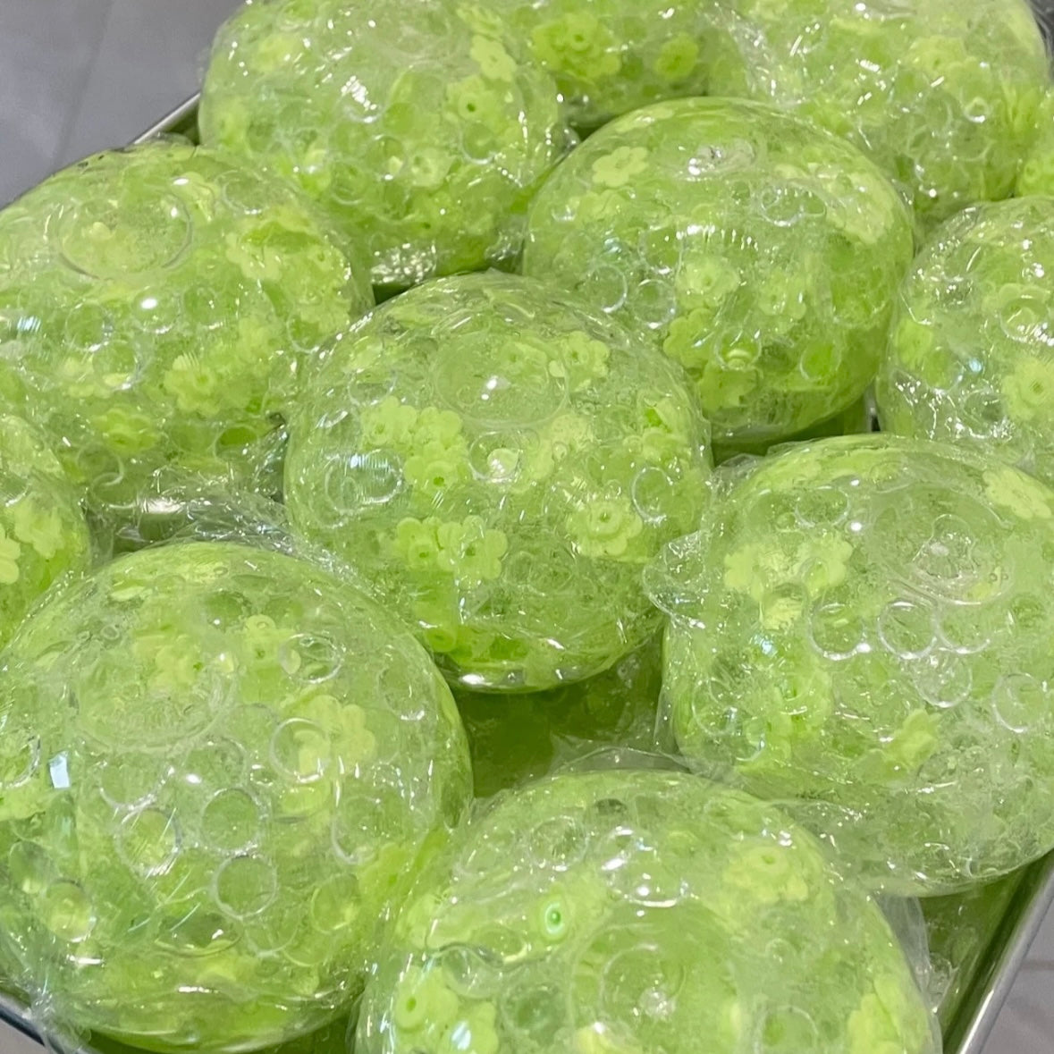 Green / Pink Building Blocks and Flower Stress Ball