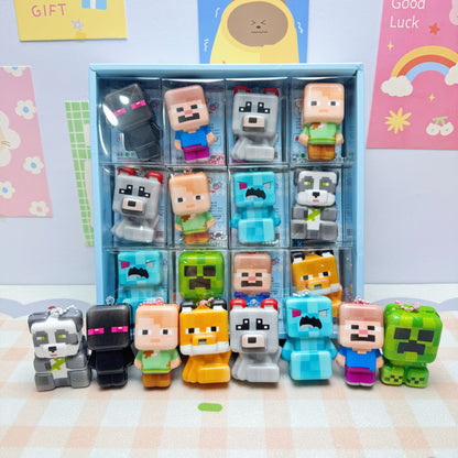 24pcs Mini Slow Rising Squishy Bread/Crybaby/Crybaby/Labubu/Capybara/WAKUKU/Sanrio Keychians Stress Relief Decompression Toy (It Feels Hard)