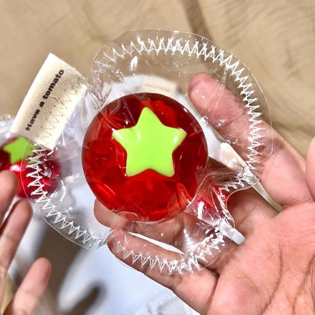 Handmade Transparent Tomato Taba Squishy Toy