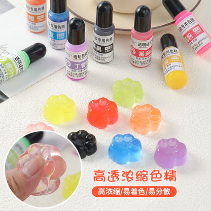 8 Colors Transparent Silicone Color Dye for Squishy Silicone-10g Each