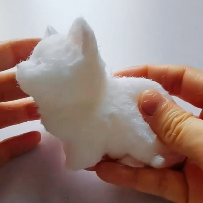 Handmade Silicone White Cat Stress Relief Squishy Toy