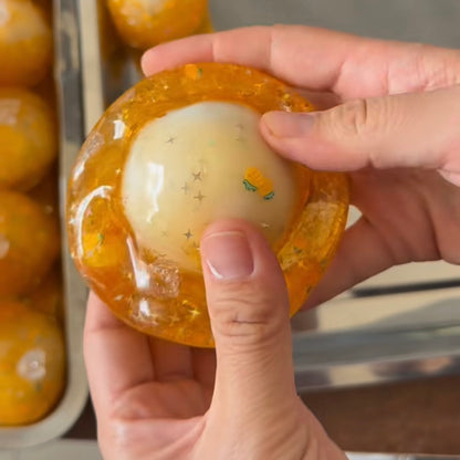 Mango Cracking Ball Stress Ball Squishy Stress Relief Decompression Toy Zip-tie Closure (Cracking Ball Cannot Be Restored)