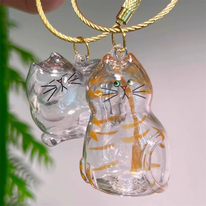 6pcs Transparent Cat Hair Storage Box Cat Hair Storage Capsule Keychain (Not Include Cat Hair)