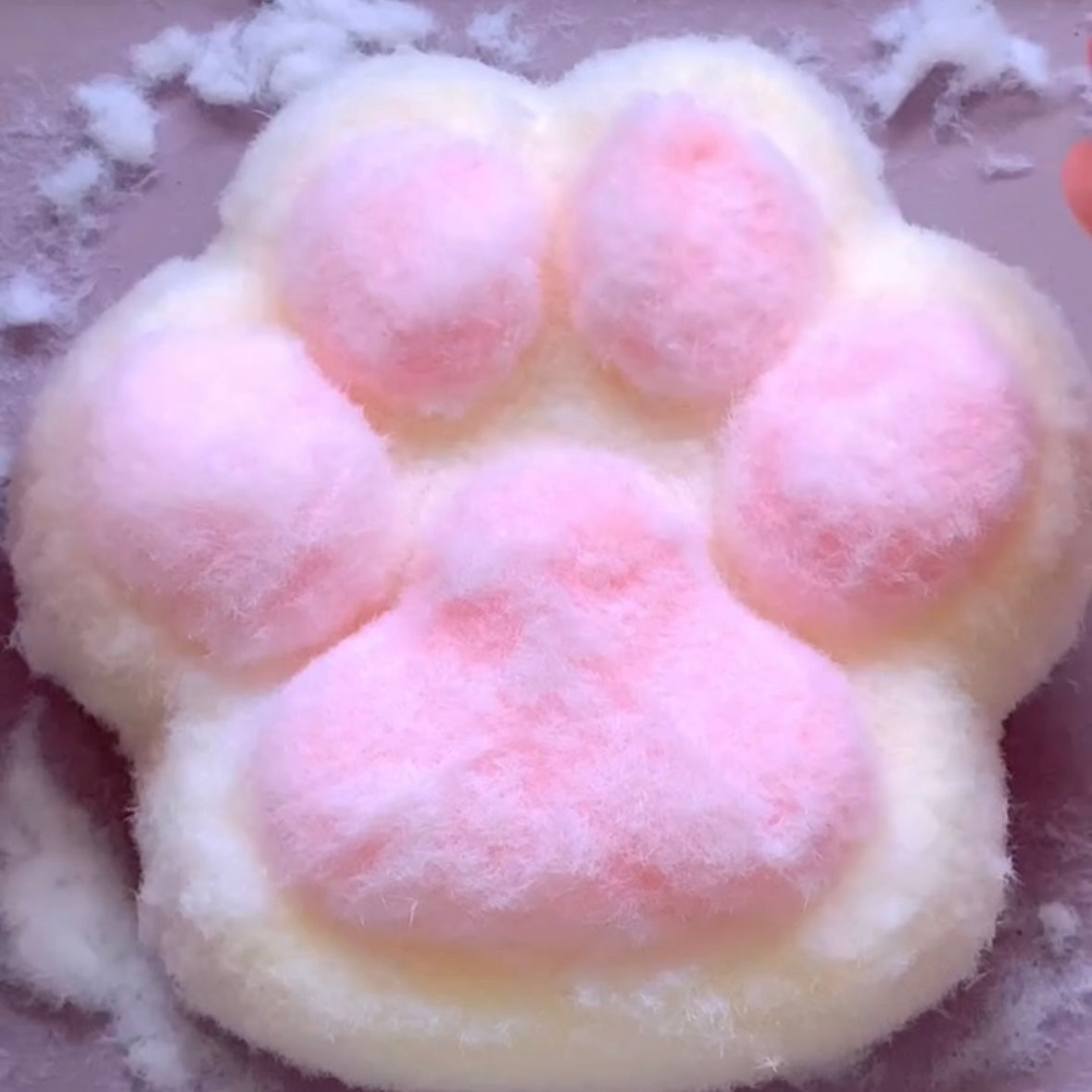 800g Big Cat's Paw Handmade Silicone Squishy Toy with Flocking/Clear Sand