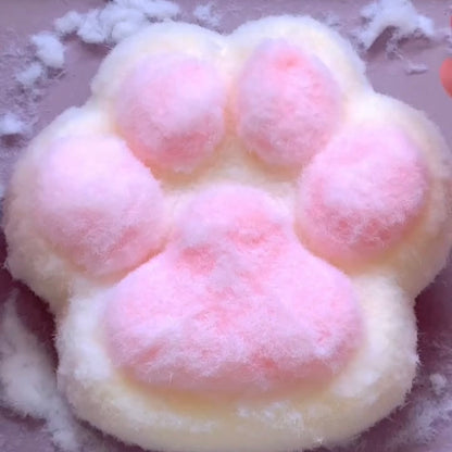 800g Big Cat's Paw Handmade Silicone Squishy Toy with Flocking/Clear Sand