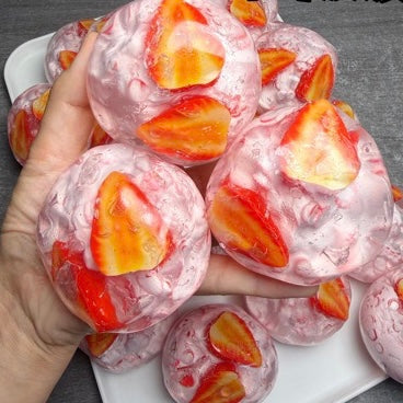 Strawberry Cream Clay Base Stress Ball Squishy Stress Relief Decompression Toy